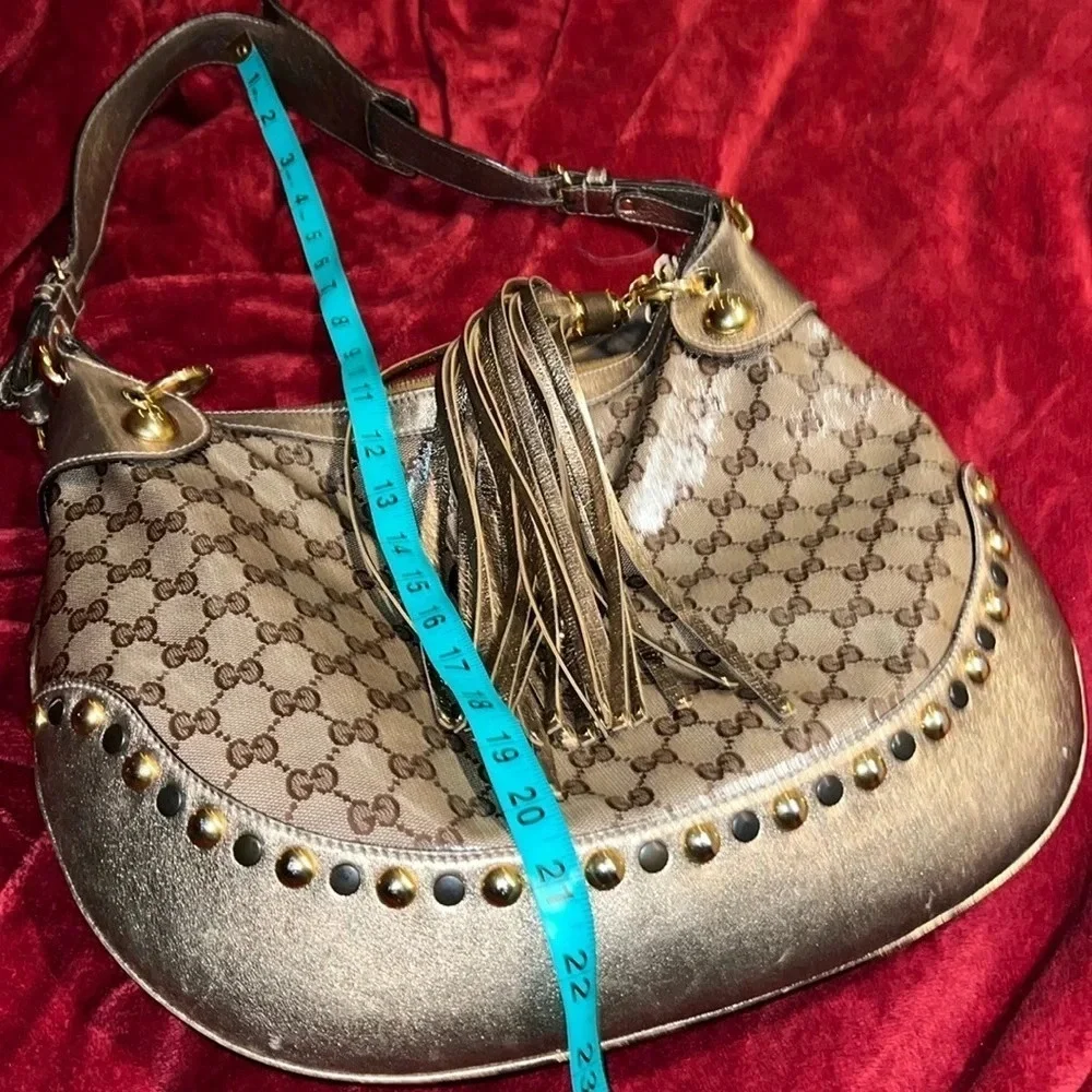 GUCCI Babouska Monogram Hobo shoulder bag with  matching wallet - Picture 5 of 17